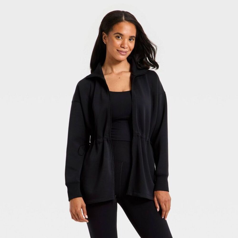 Women's Airy Sleek Long Full Zip Jacket - All In Motion Black M